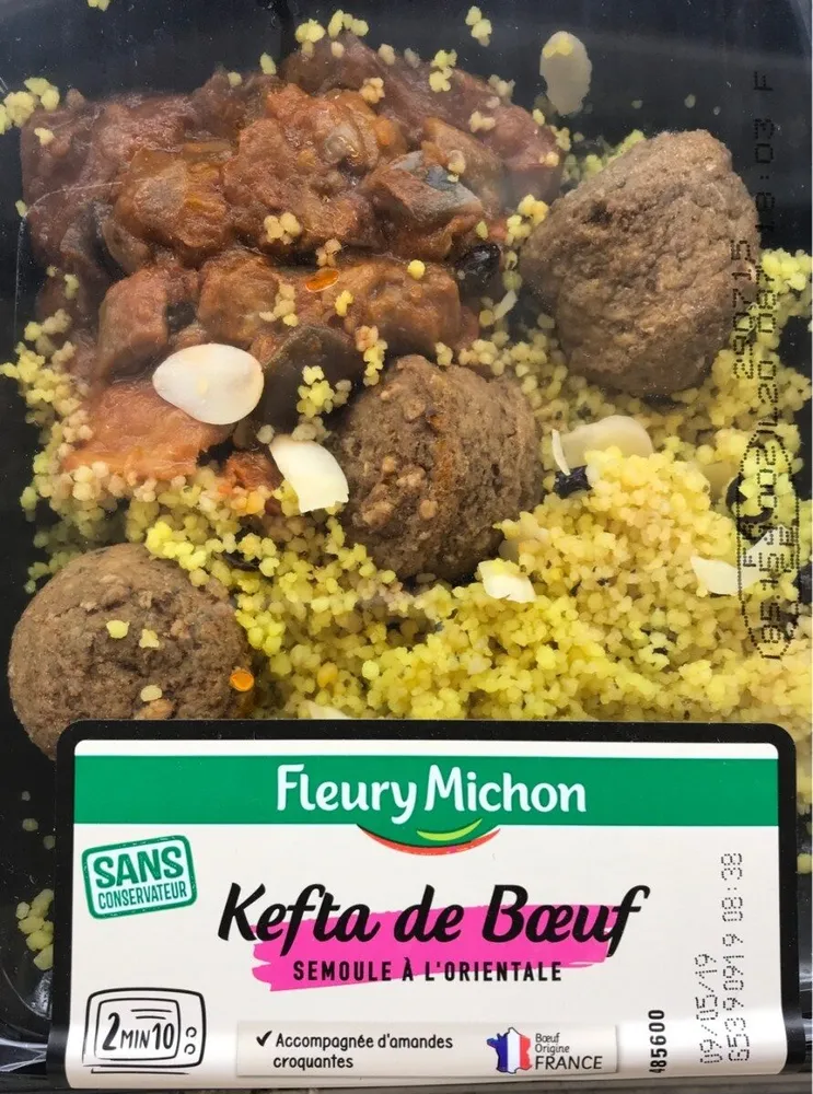 Kefta de boeuf, semoule à l'orientale
