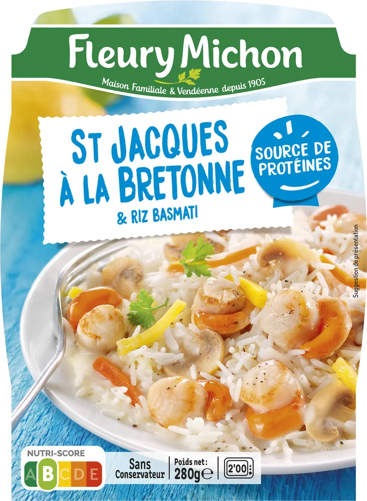 ST Jacques à la bretonne & riz basmati