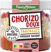 Chorizo doux farfalles et piperade basque