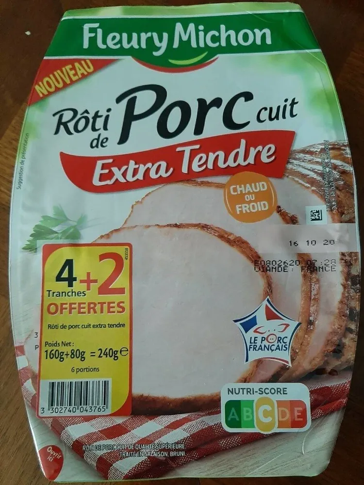 Rôti de porc  cuit extra tendre