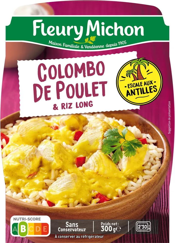 Le colombo de Poulet et son riz long