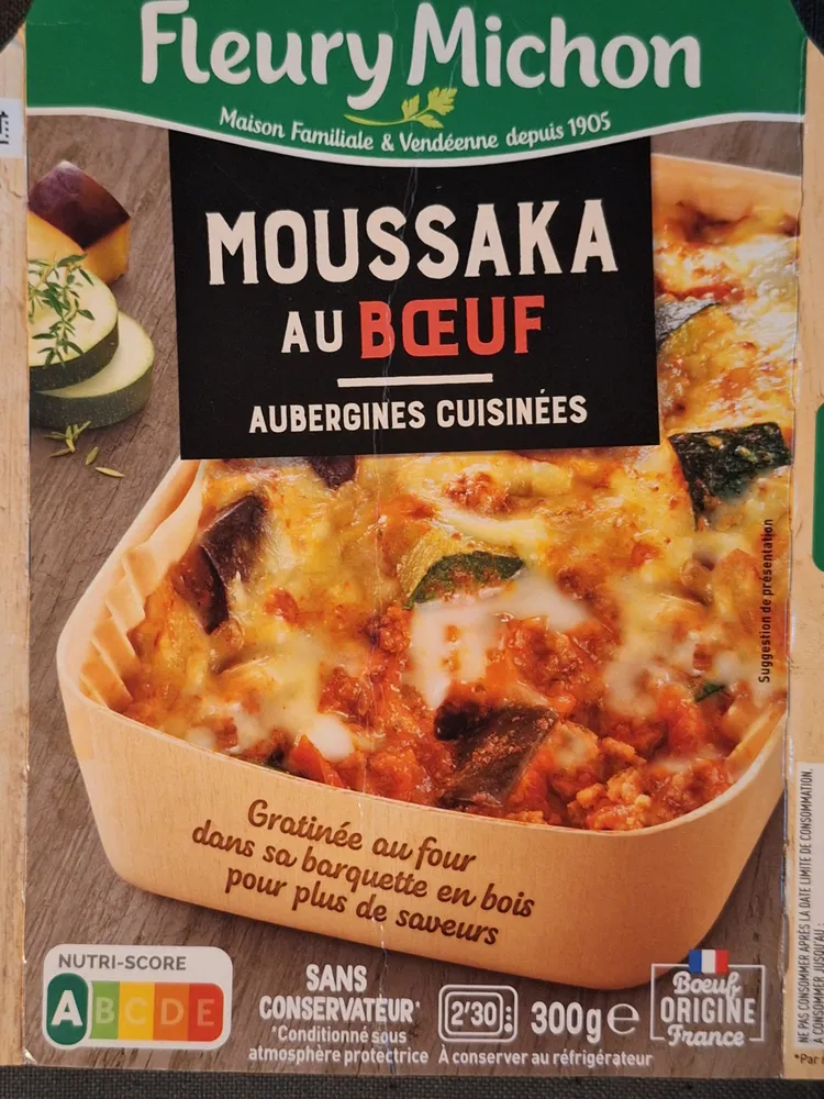 Plat cuisiné Moussaka Boeuf & Aubergines avec une touche de menthe douce