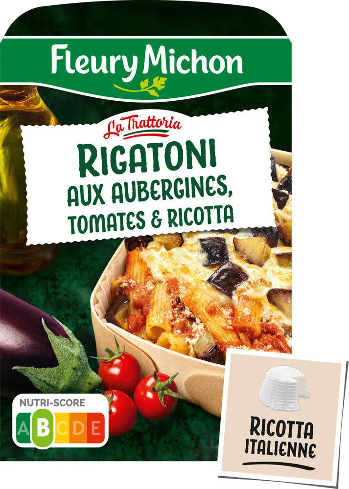 Rigatoni Aubergines Tomates et Ricotta
