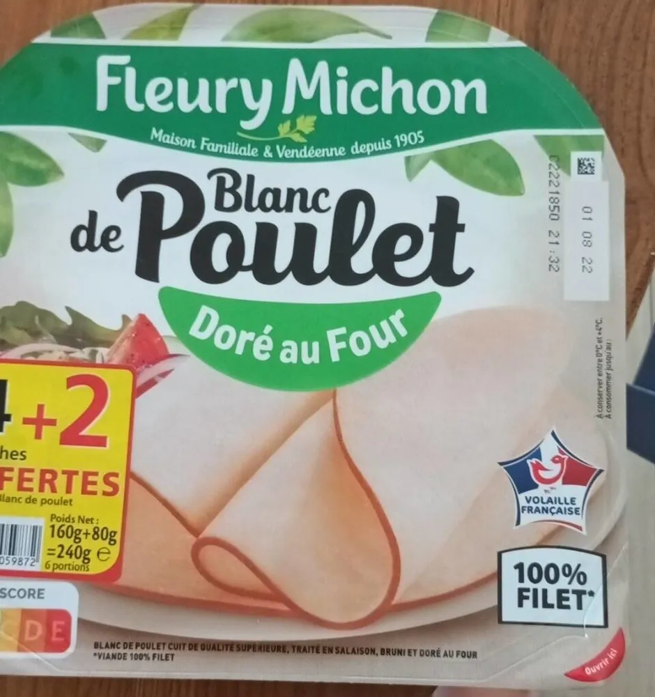 Blanc de poulet doré au four