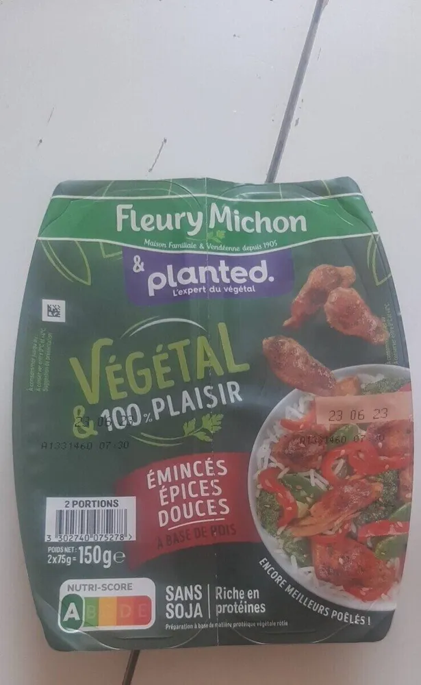 Vegetal & 100% plaisir émincés aux herbes à base de pois
