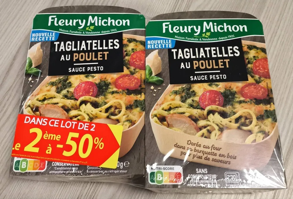 Tagliatelles au poulet sauce pesto