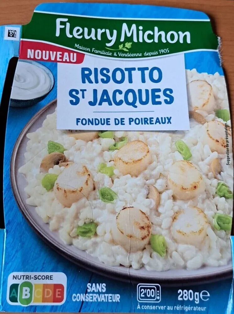 Risotto St Jacques fondue de poireaux