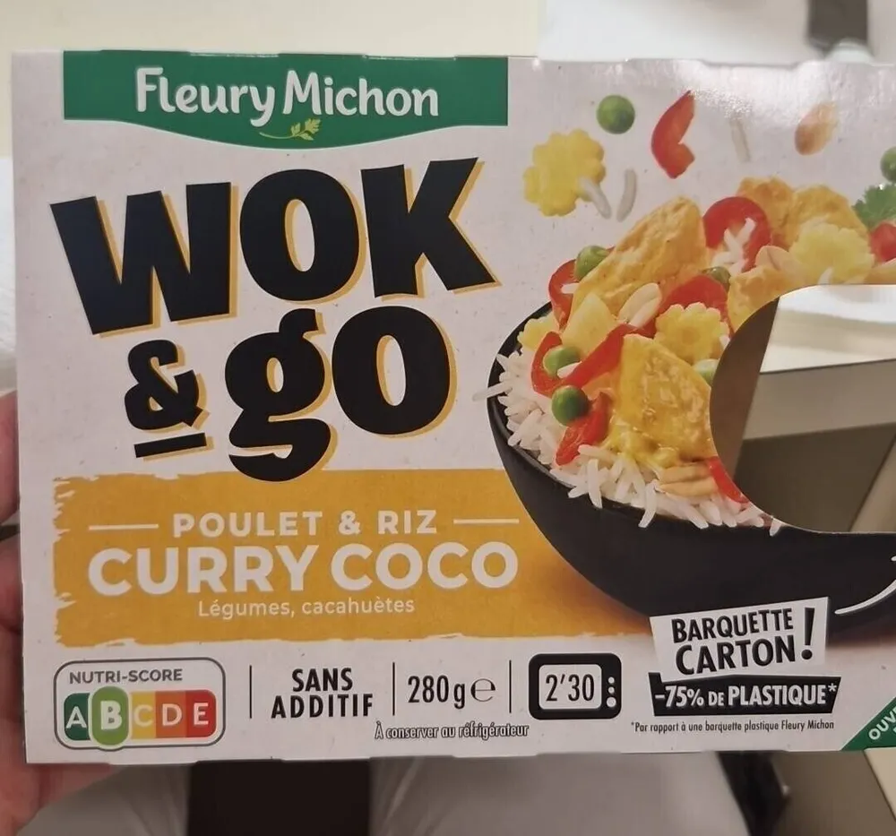 Wok&go - Poulet et riz au curry, coco