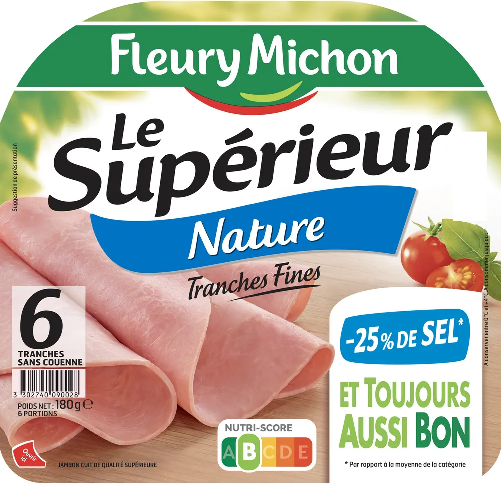 Le supérieur nature - tranches fines-  25% de sel* - 6 tranches