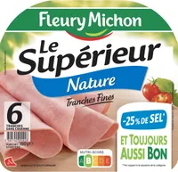 Le supérieur nature - tranches fines-  25% de sel* - 6 tranches