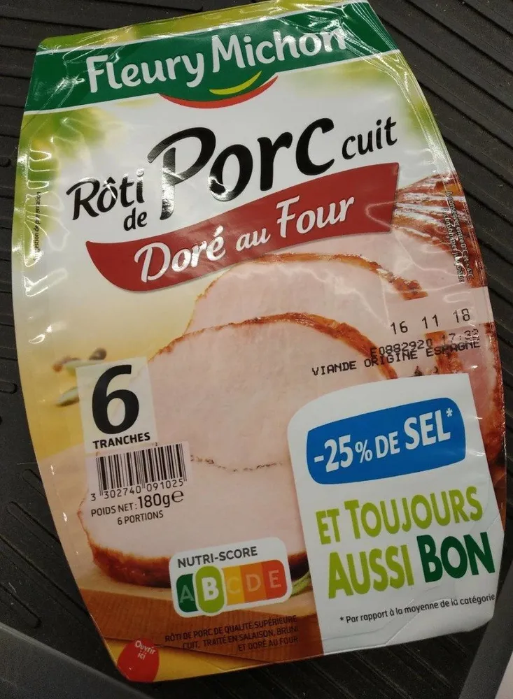 Roti de porc doré au four