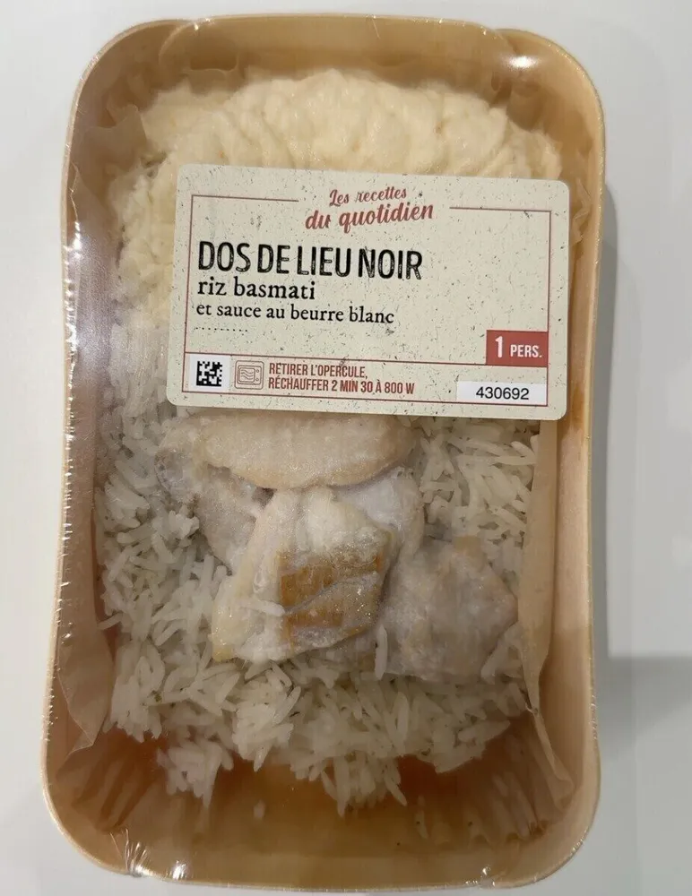 Dos de Lieu noir riz basmati et sauce au beurre blanc