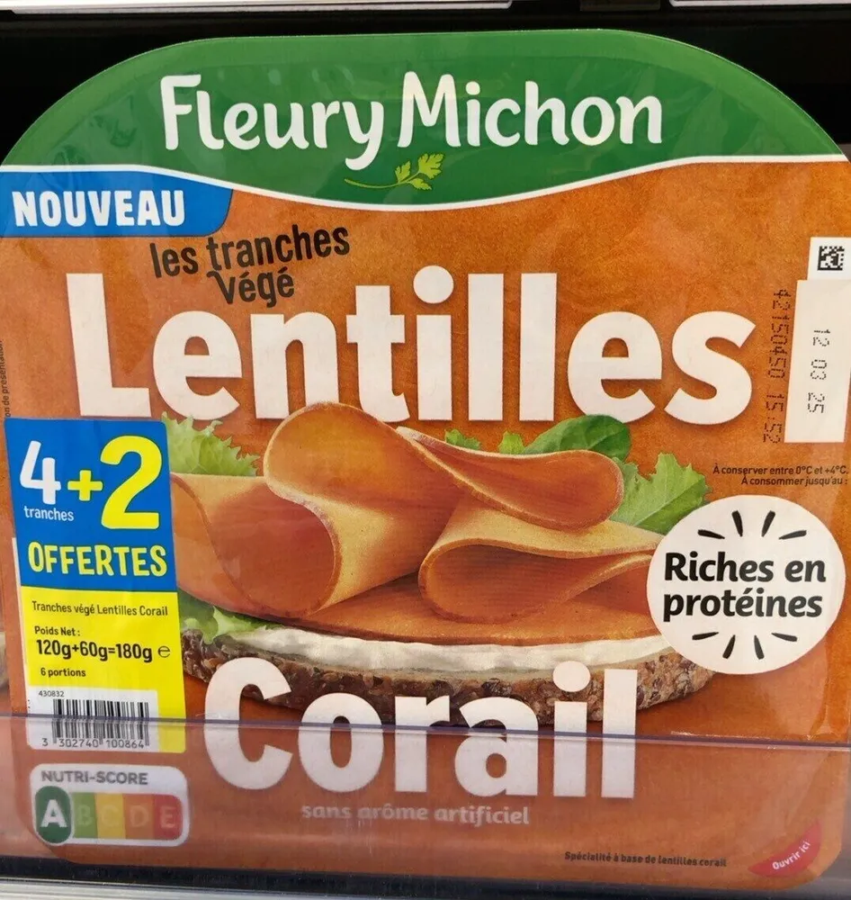 les tranches Végé Lentilles Corail
