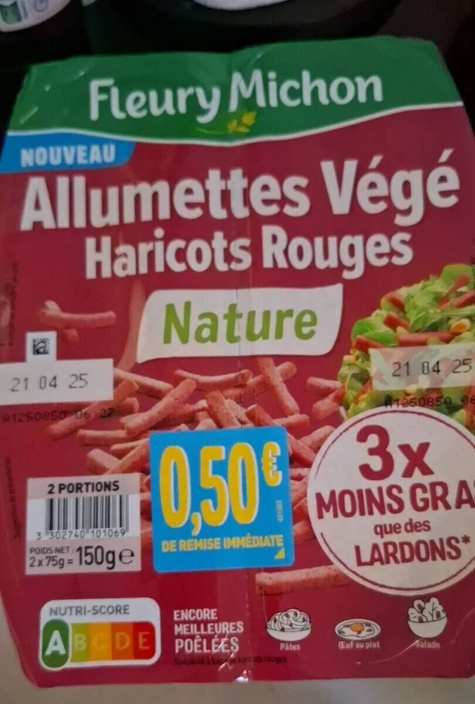 Allumettes Végé Haricots Rouges Natures