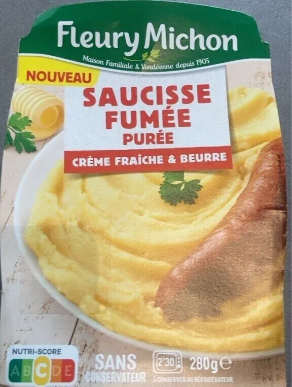 Saucisse fumée purée