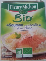 saumon sauce au basilic et riz blanc