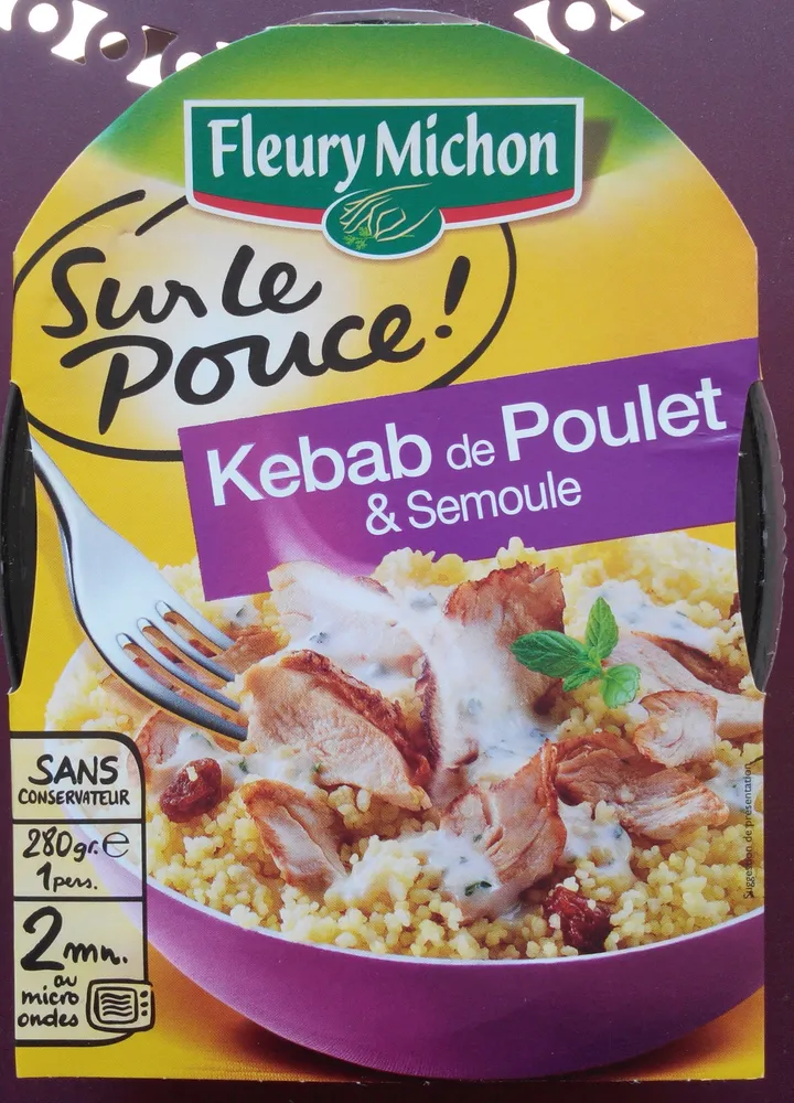 Kebab de poulet & semoule
