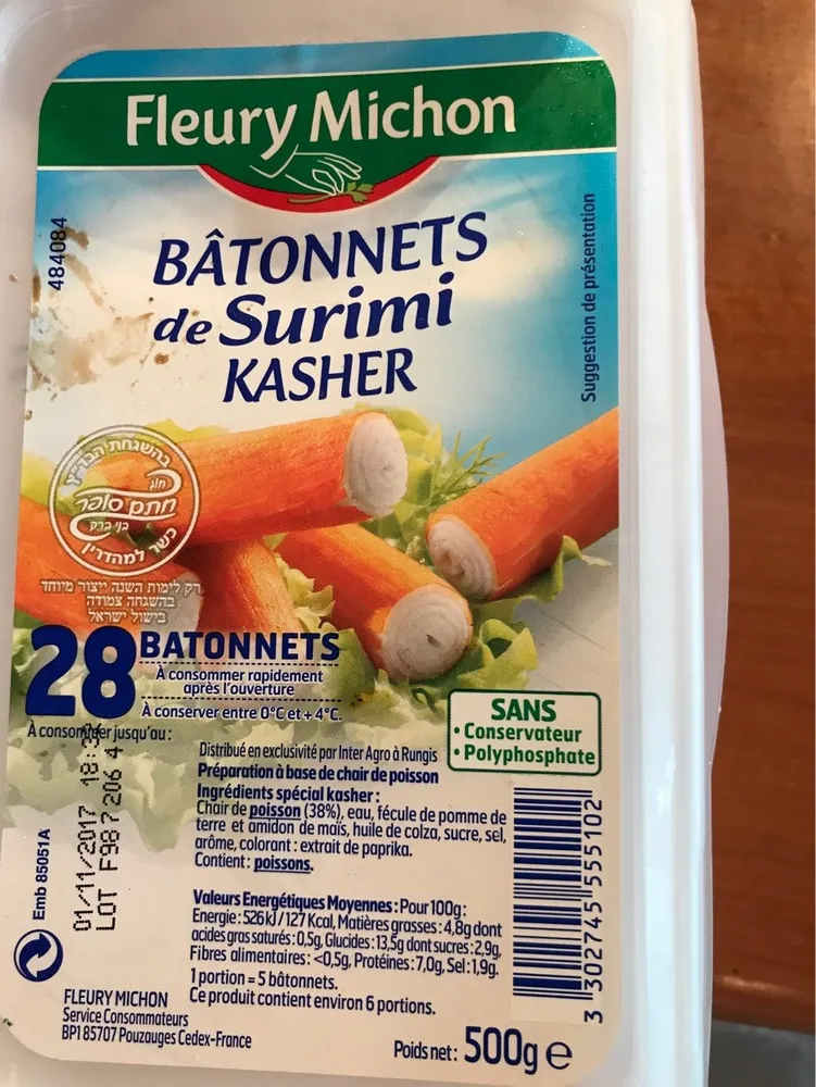Surimi 28 Batonnets Kasher