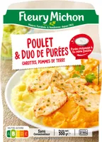 Poulet & duo de purées, carottes, pommes de terre