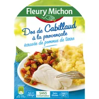 Dos de cabillaud à la provençale écrasée de pommes de terre