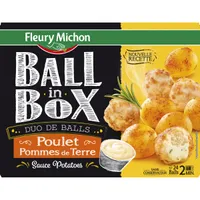 Ball in box poulet & pommes de terre sauce potatoes