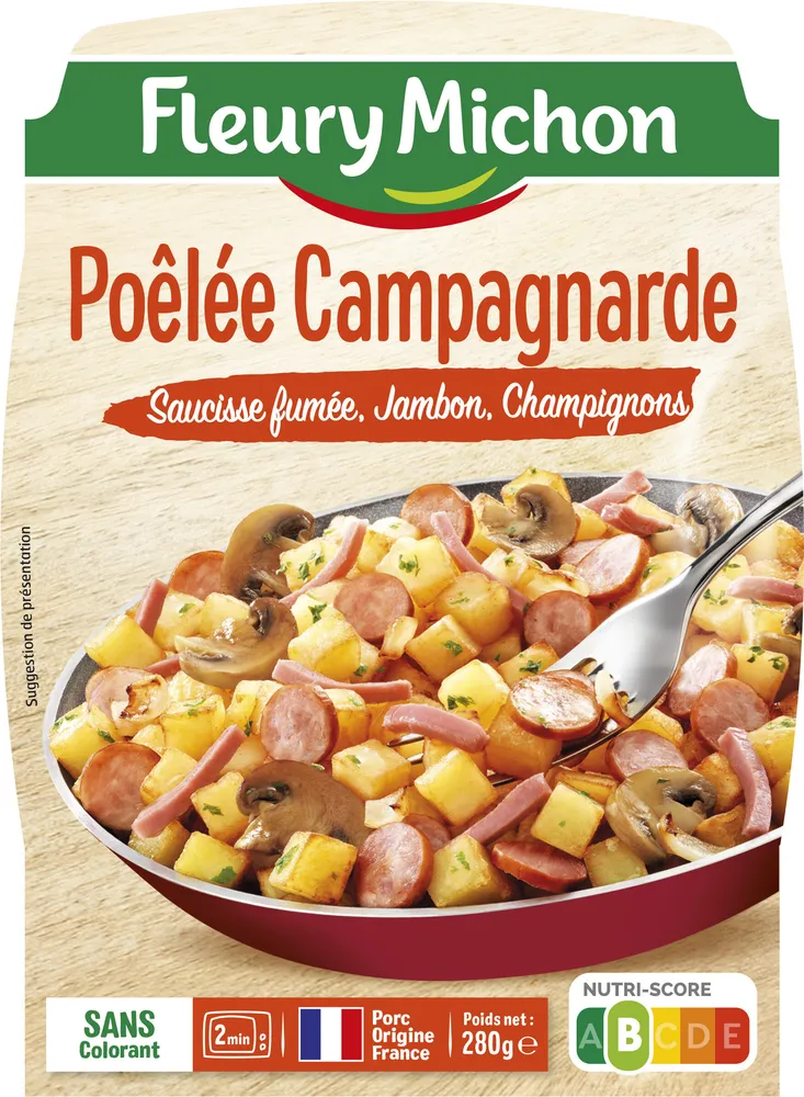 Poêlée Campagnarde - Saucisse fumée, Jambon, Champignons