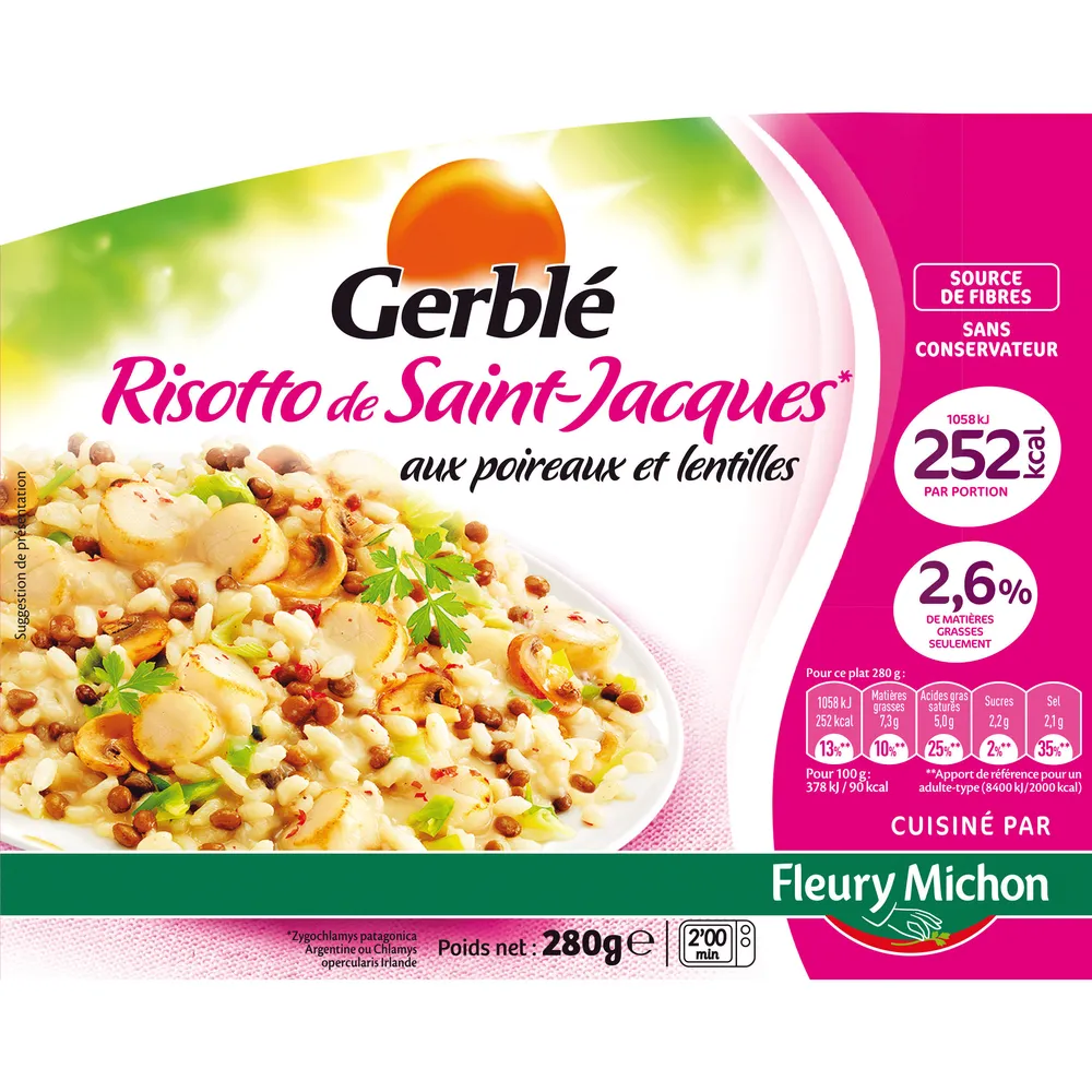 Risotto de Saint Jacques* aux poireaux et lentilles
