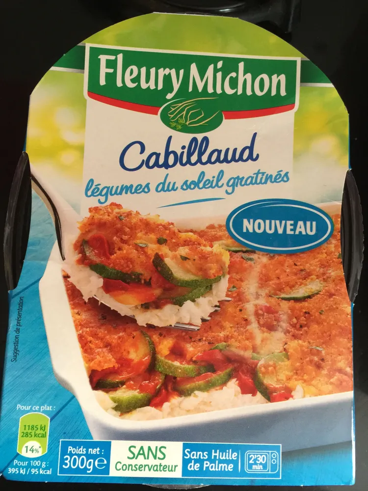 Cabillaud légumes du soleil gratinés