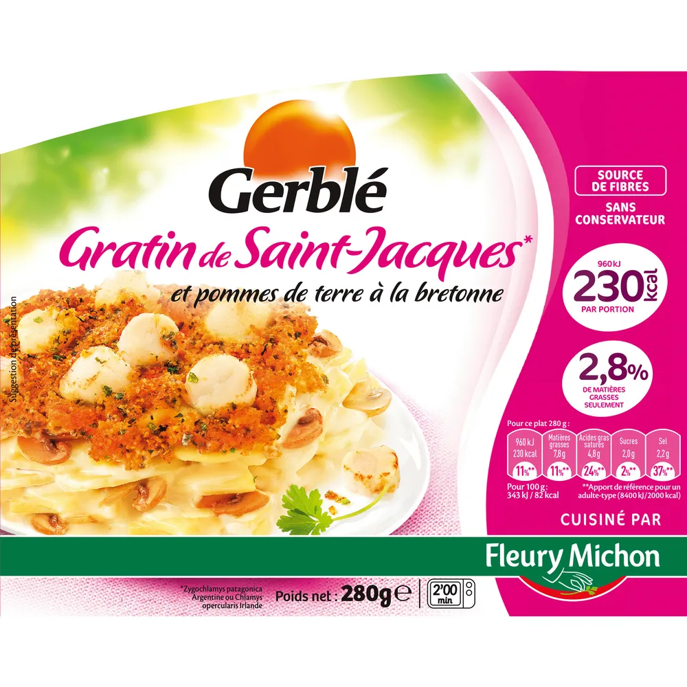 Gratin de Saint-Jacques* et pommes de terre à la bretonne