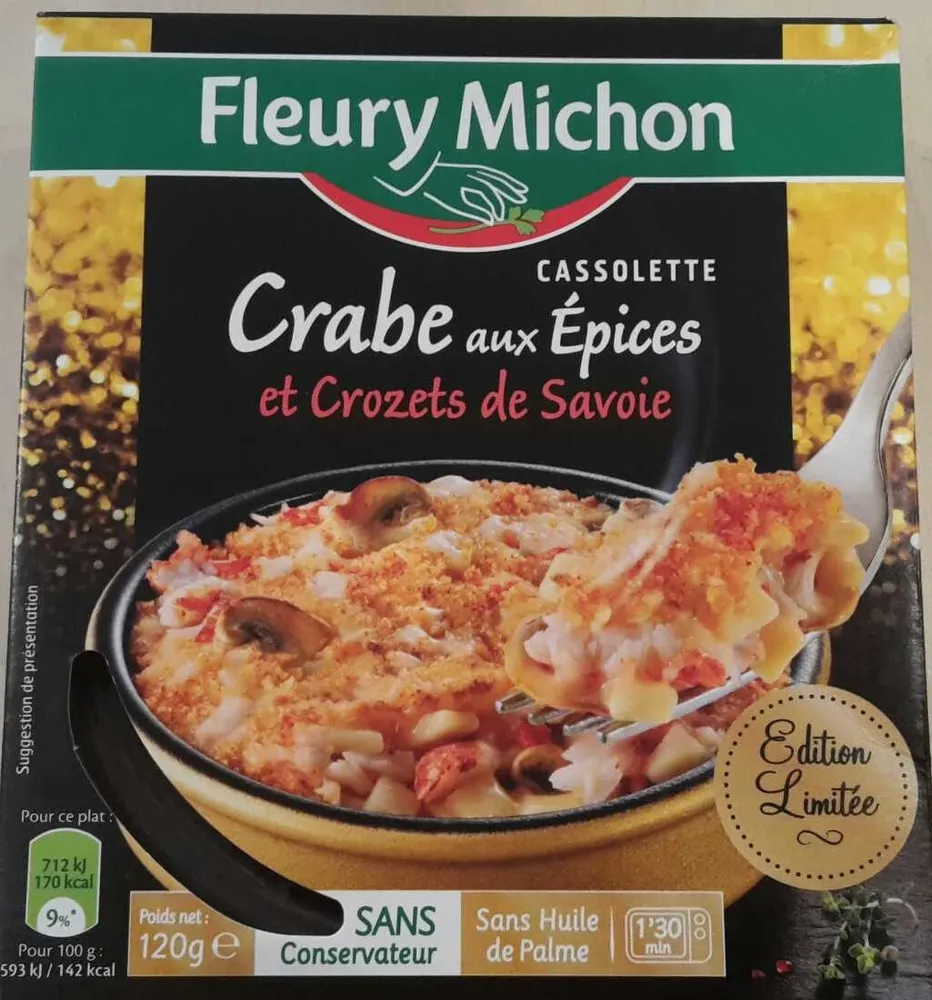 Cassolette Crabe aux Épices et Crozets de Savoie