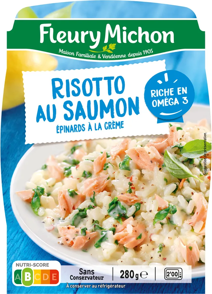 Risotto au saumon & épinards à la crème