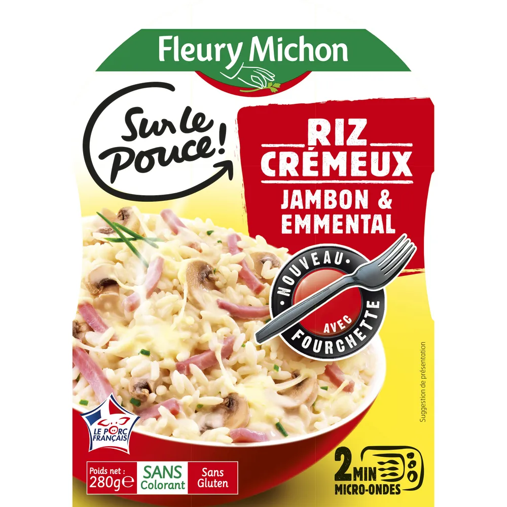 Riz crémeux jambon emmental