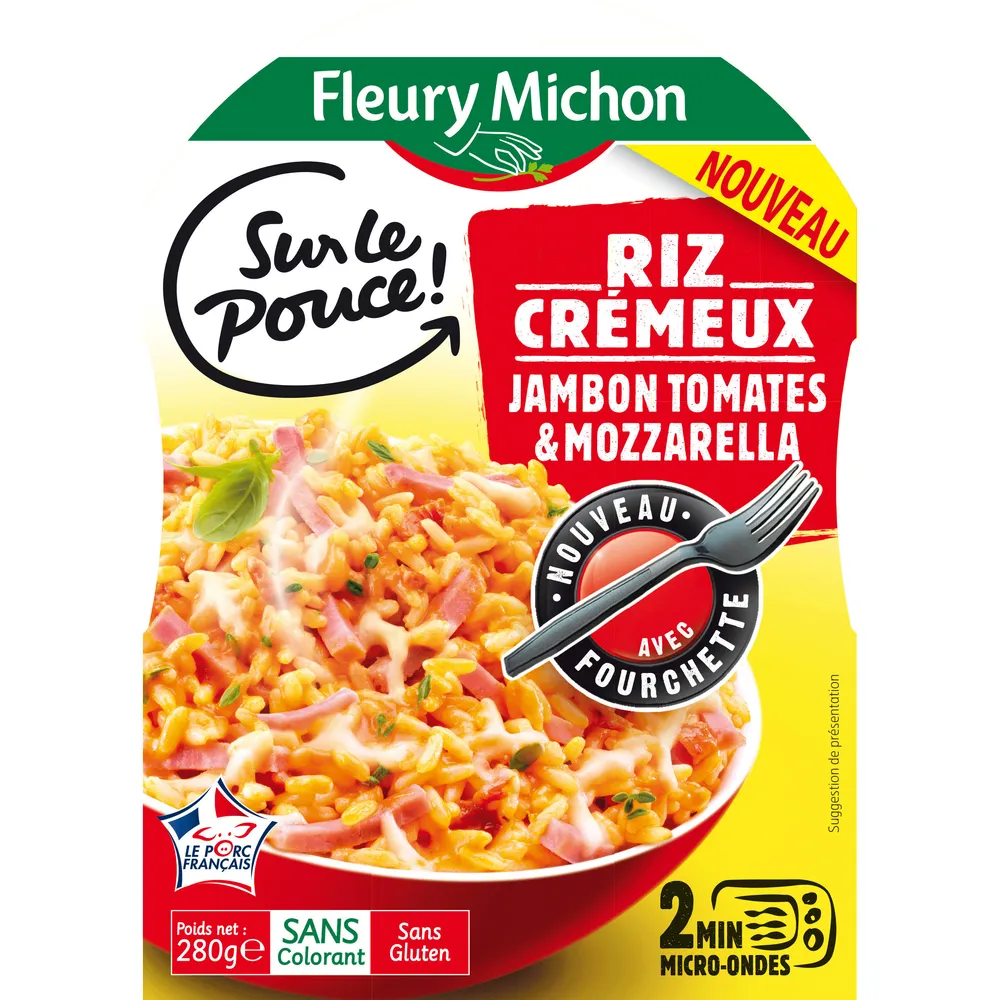 Riz crémeux jambon tomates mozzarella