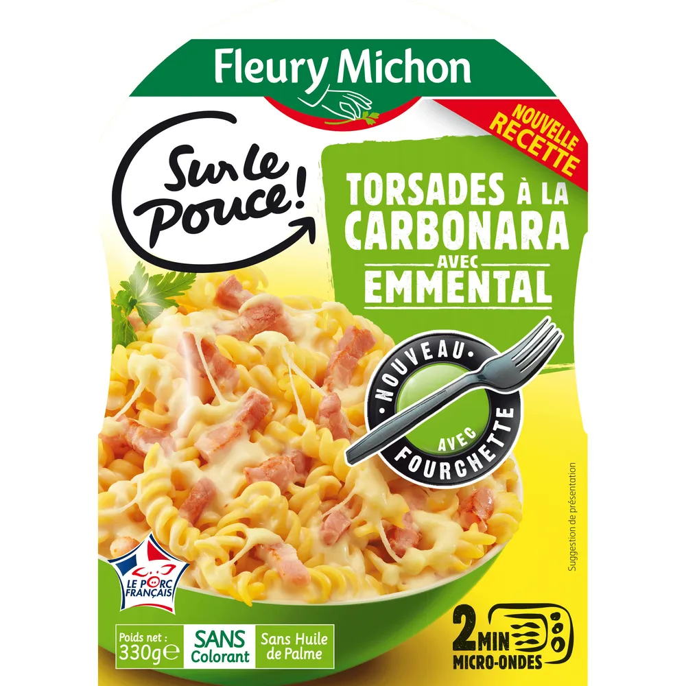 Torsades à la carbonara avec emmental