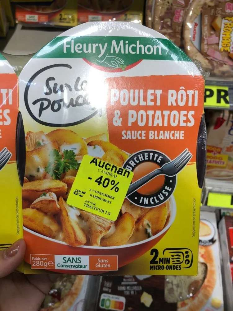 Poulet roti & patatoes sauce blanche