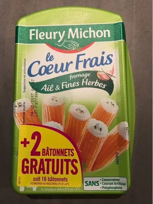 Bâtonnets coeur frais ail fines herbes