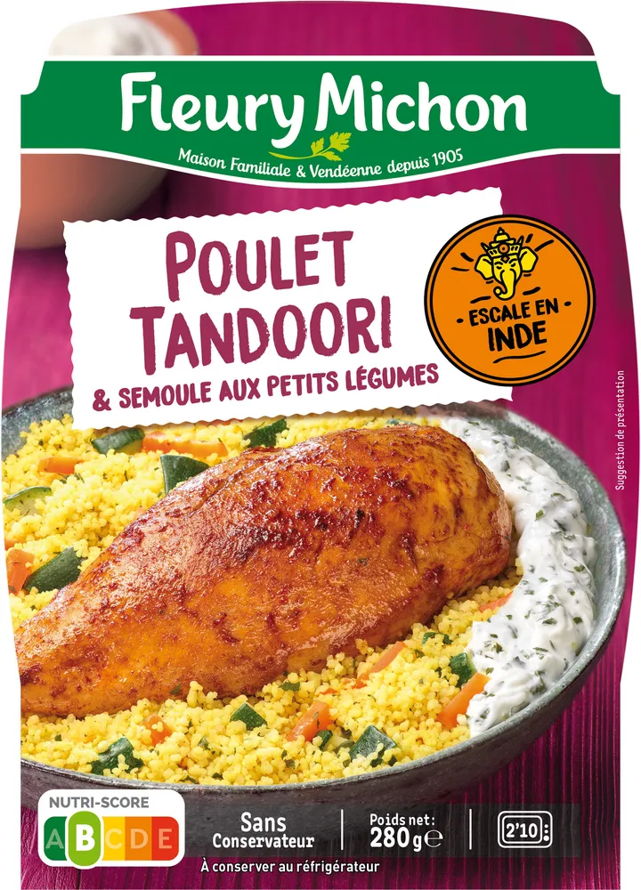 Le Poulet tandoori semoule aux petits légumes