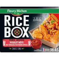 RICE BOX PARIS MEXICO Poulet rôti riz tomates poivrons épices sauce chili