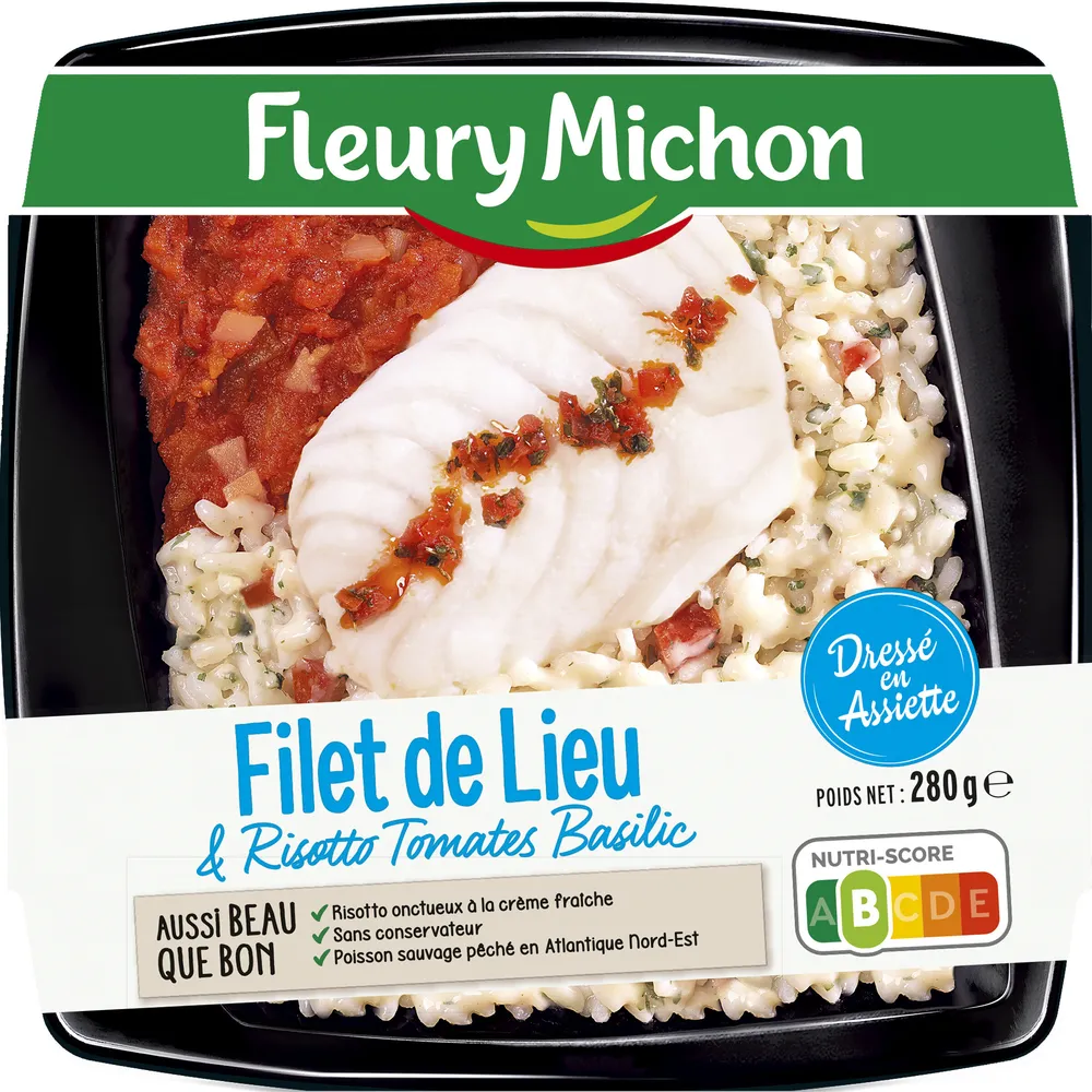 Filet de lieu & risotto tomates basilic