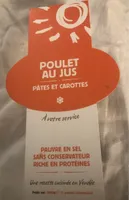 Poulet au jus pâtes et carottes