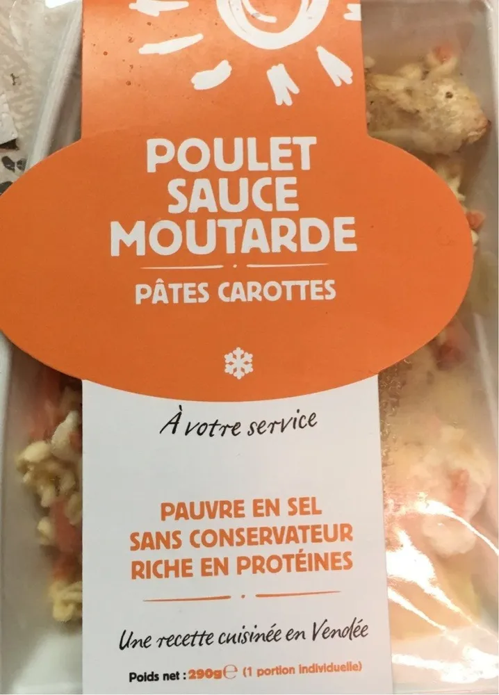 Poulet sauce moutarde pate carottes