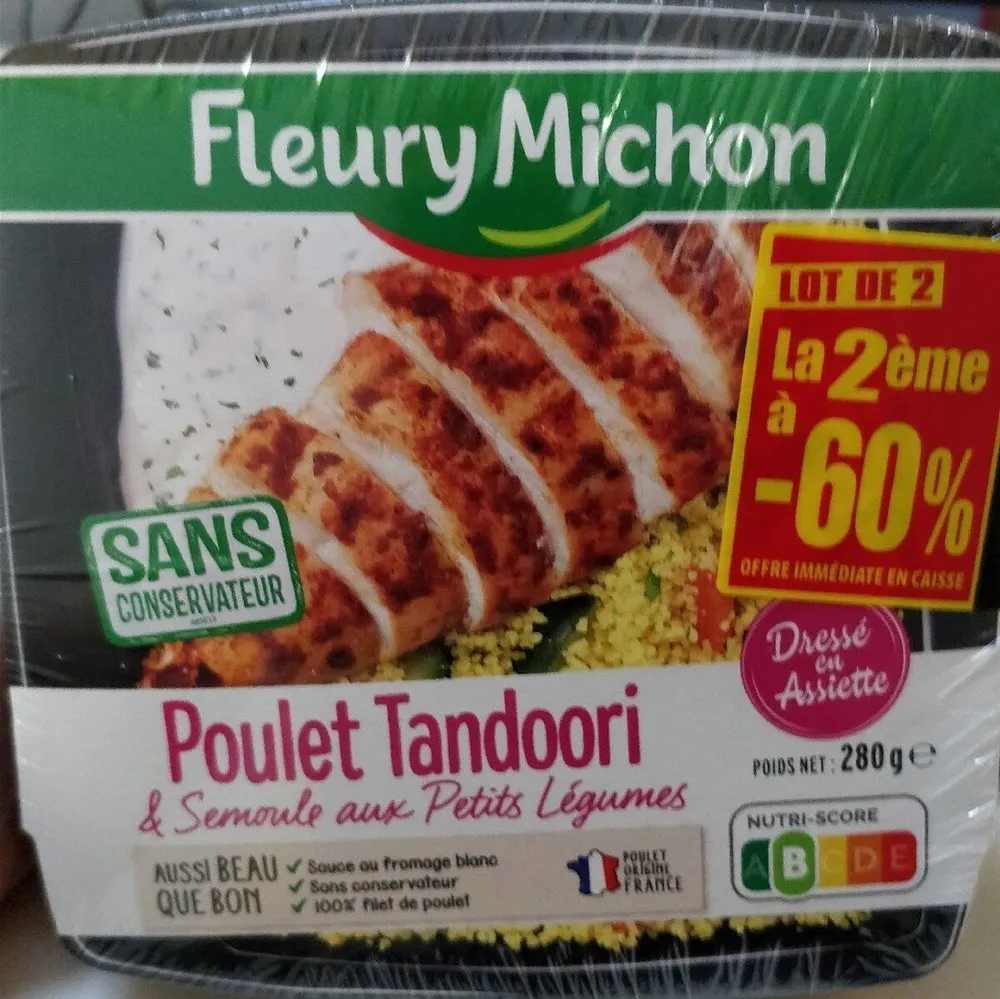 Poulet tandoori & semoule aux petits légumes lot de 2