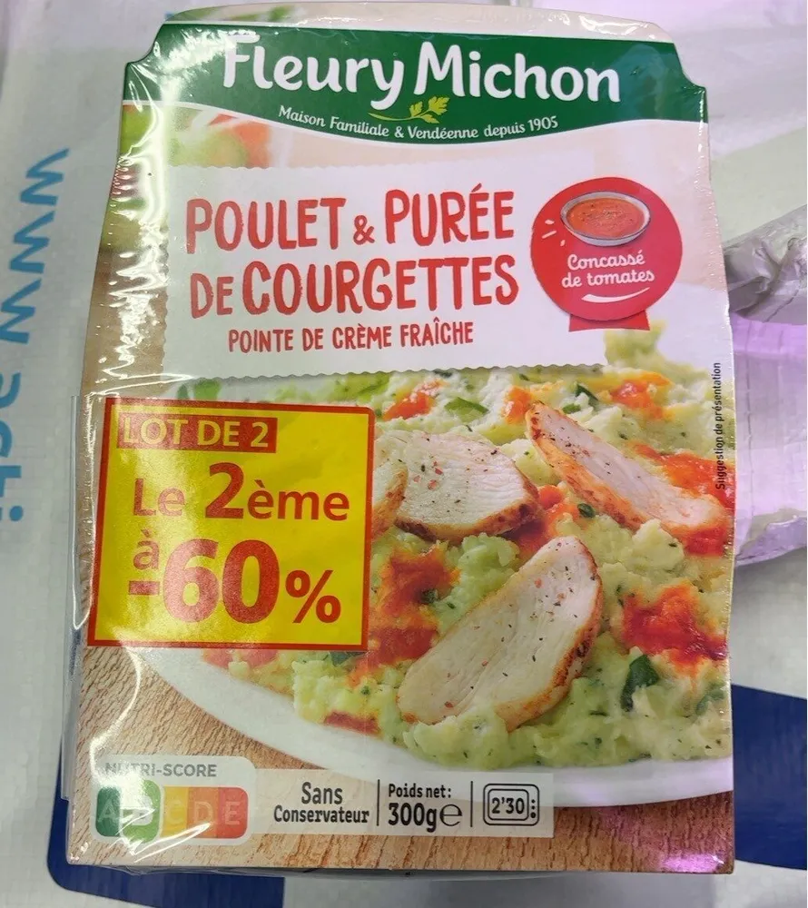 Poulet et puree de courgettes