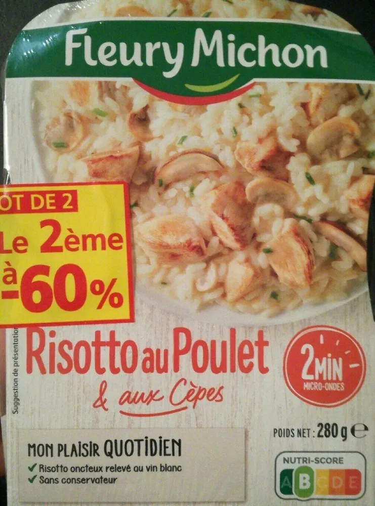 Risotto au poulet et aux cepes