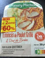 Émincés de poulet grillé & duo de purées