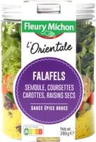 SALAD JAR - L'Orientale - Falafels, semoule, courgettes, carottes, raisins secs, sauce épice douce