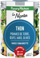 SALAD JAR - La Nicoise - Thon, pommes de terre, oeufs, maïs, olives, sauce vinaigrette