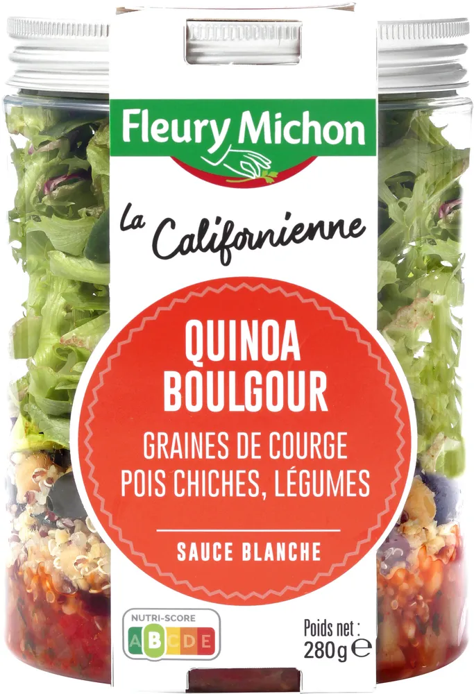 SALAD JAR - La Californienne - Boulgour quinoa, graines de courge, pois chiches, légumes, sauce blanche