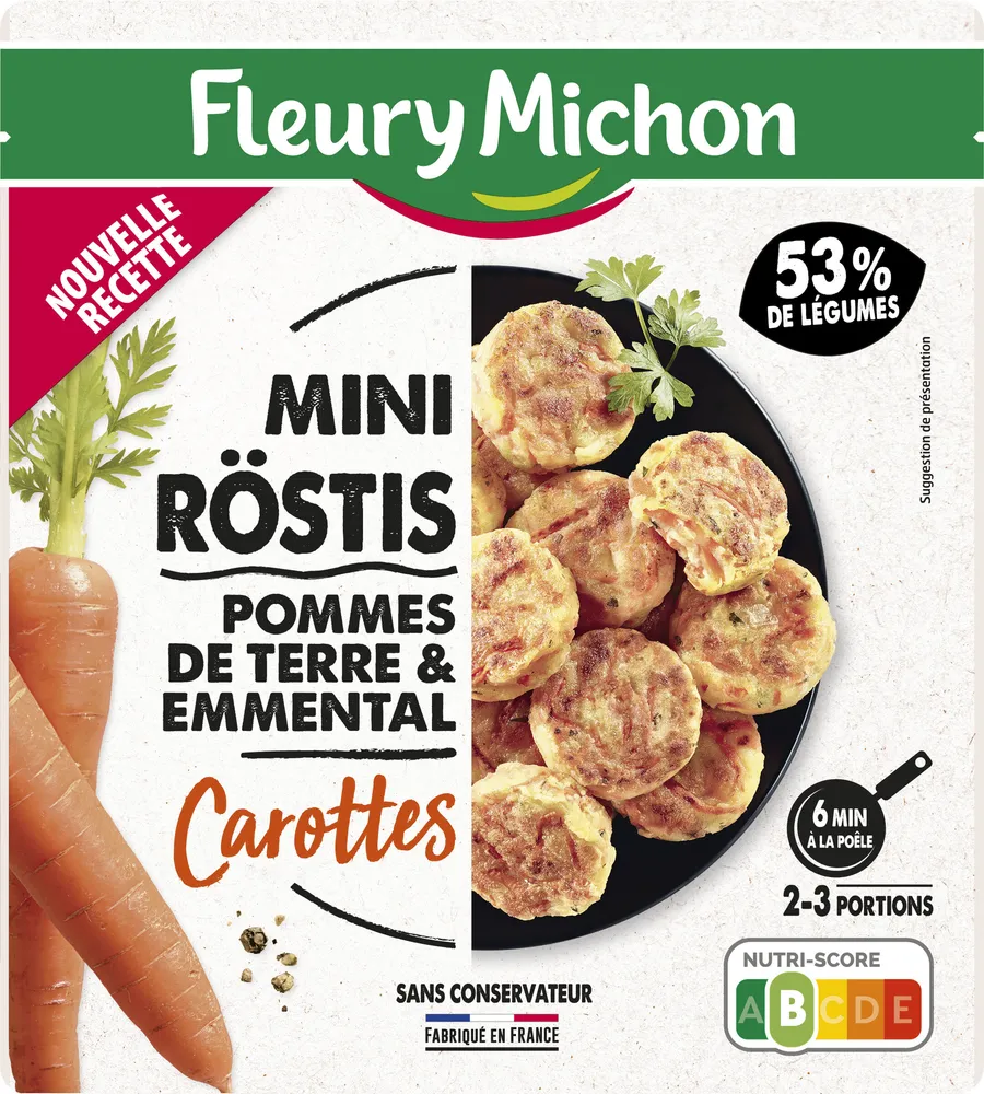 Mini-Röstis pommes de terre & emmental carottes
