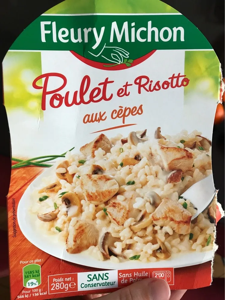 Poulet et risotto aux cepes